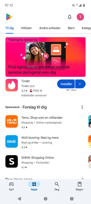 Vælg Søg