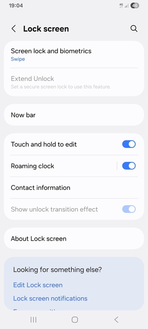 Select Screen lock and biometrics