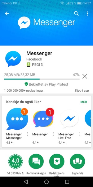 Vent til installasjonen er ferdig