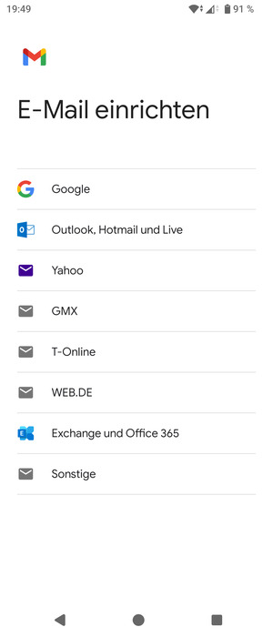 Wählen Sie Exchange und Office 365