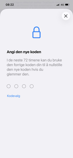 Skriv inn den nye koden