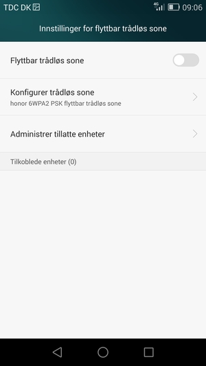 Velg Konfigurer trådløs sone