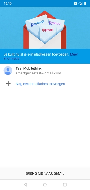Selecteer BRENG ME NAAR GMAIL
