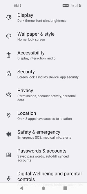 Scroll to and select Location