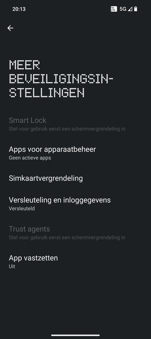 Selecteer Simkaartvergrendeling