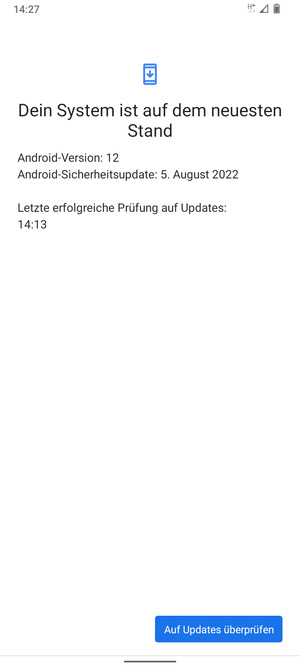 Falls Ihr Handy aktualisiert ist, wird Ihnen der folgende Bildschirm angezeigt