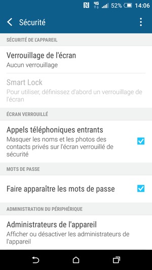 Sélectionnez Verrouillage de l'écran