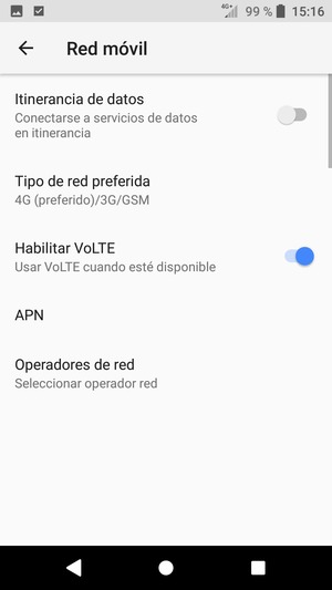 Para cambiar la red en caso de problemas de conectividad, seleccione Operadores de red