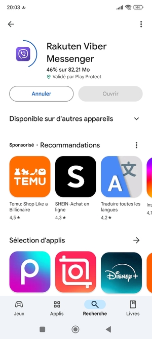 Veuillez attendre la fin de la procédure d'installation