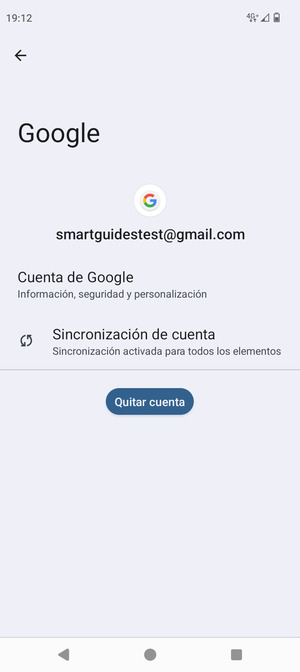 Seleccione Sincronización de cuenta
