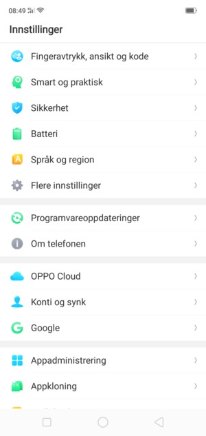 Bla til og velg Flere innstillinger