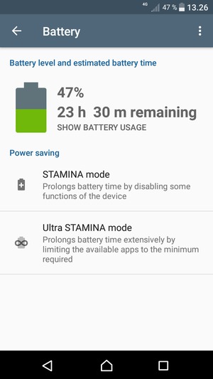 Select STAMINA mode