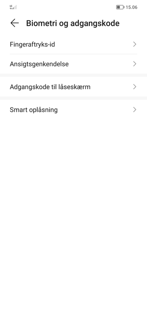 Vælg Adgangskode til låseskærm