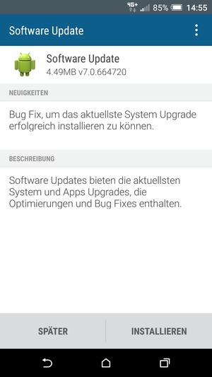 Falls Ihr Handy nicht aktualisiert ist, wählen Sie INSTALLIEREN