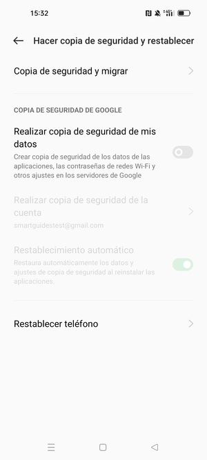 Active Realizar copia de seguridad de mis datos