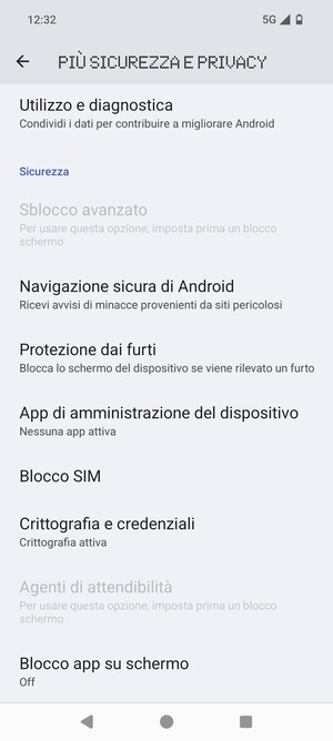 Scorri e seleziona  Blocco SIM