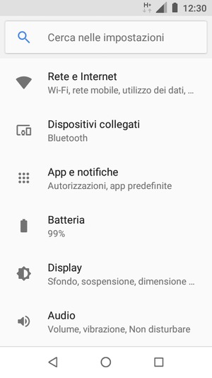 Seleziona Rete e Internet