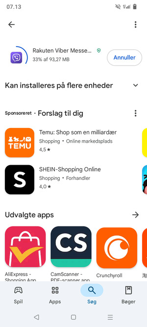 Afvent at installeringen er afsluttet