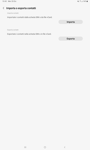 Seleziona Importa
