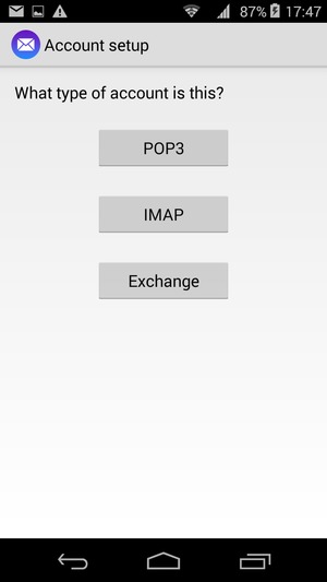 Select POP3 or IMAP