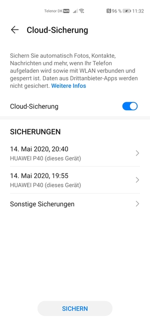 Wählen Sie SICHERN