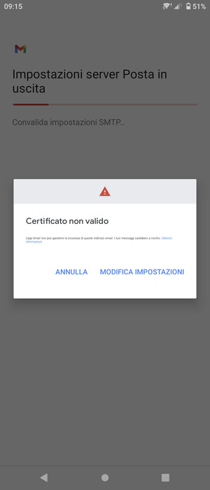 Seleziona MODIFICA IMPOSTAZIONI