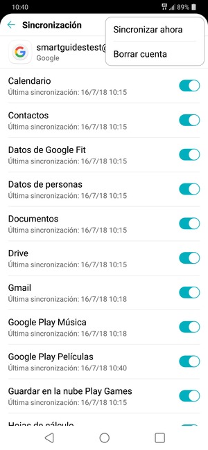Seleccione Sincronizar ahora