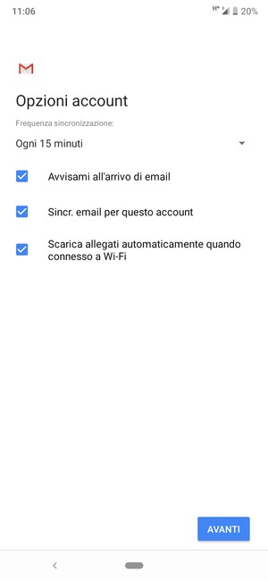 Seleziona AVANTI