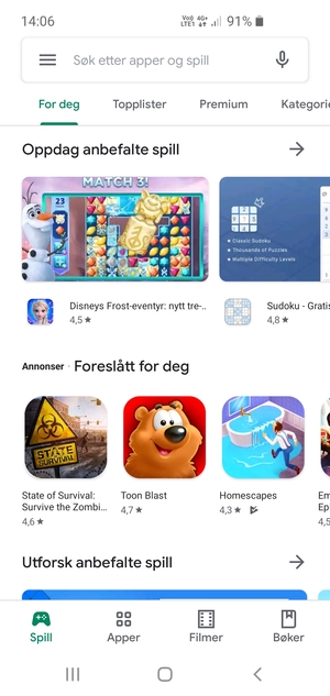 Velg søkefelt