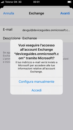 Seleziona Configura manualmente