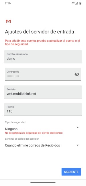 Seleccione SIGUIENTE