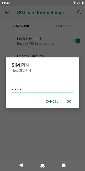 Enter your New SIM PIN and select OK