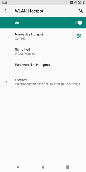 Ihr Handy ist jetzt für die Verwendung als Modem eingerichtet