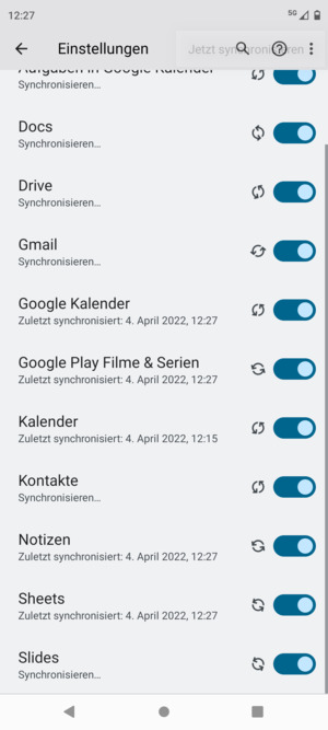 Ihre Kontakte von Google werden nun auf Ihr Handy synchronisiert