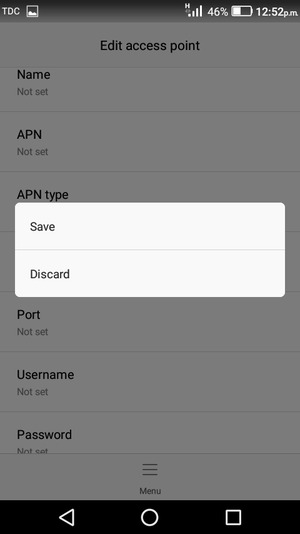 Select Menu and Save
