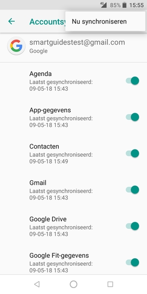 Selecteer Nu synchroniseren