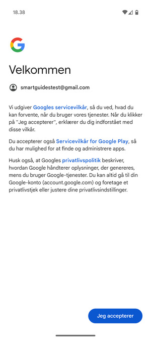 Vælg Jeg accepterer