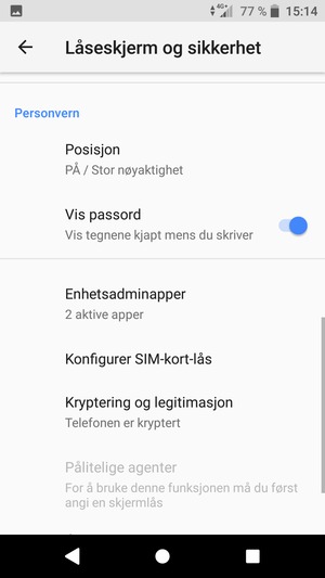 Bla til og velg Posisjon