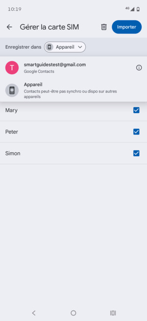 Sélectionnez votre compte Google