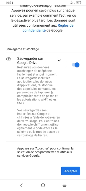 Sélectionnez Accepter