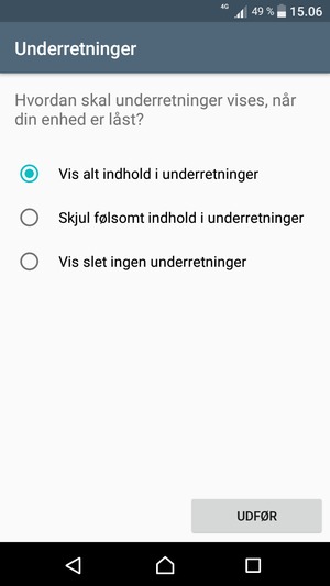 Vælg din foretrukne mulighed og vælg UDFØR