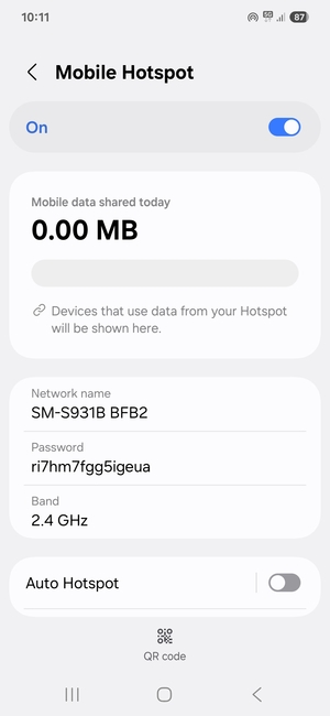 Your phone is now set up for use as a modem