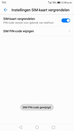 Uw SIM PIN-code is gewijzigd