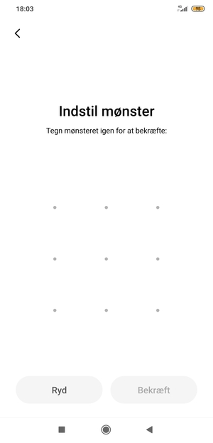 Tegn oplåsningsmønsteret igen