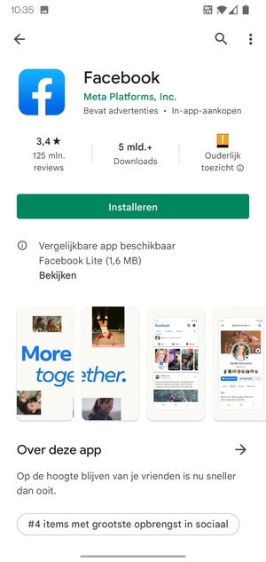 Selecteer Installeren