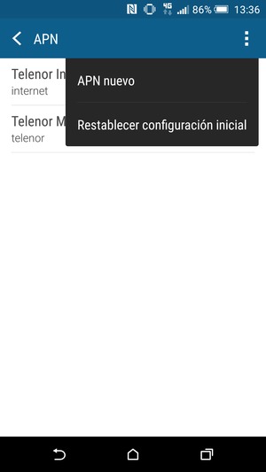 Seleccione Restablecer configuración inicial