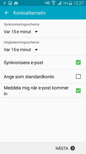 Välj NÄSTA