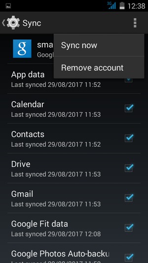 Select the Menu button and select Sync now