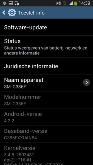 Selecteer Software-update