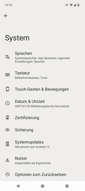 Wählen Sie Systemupdate